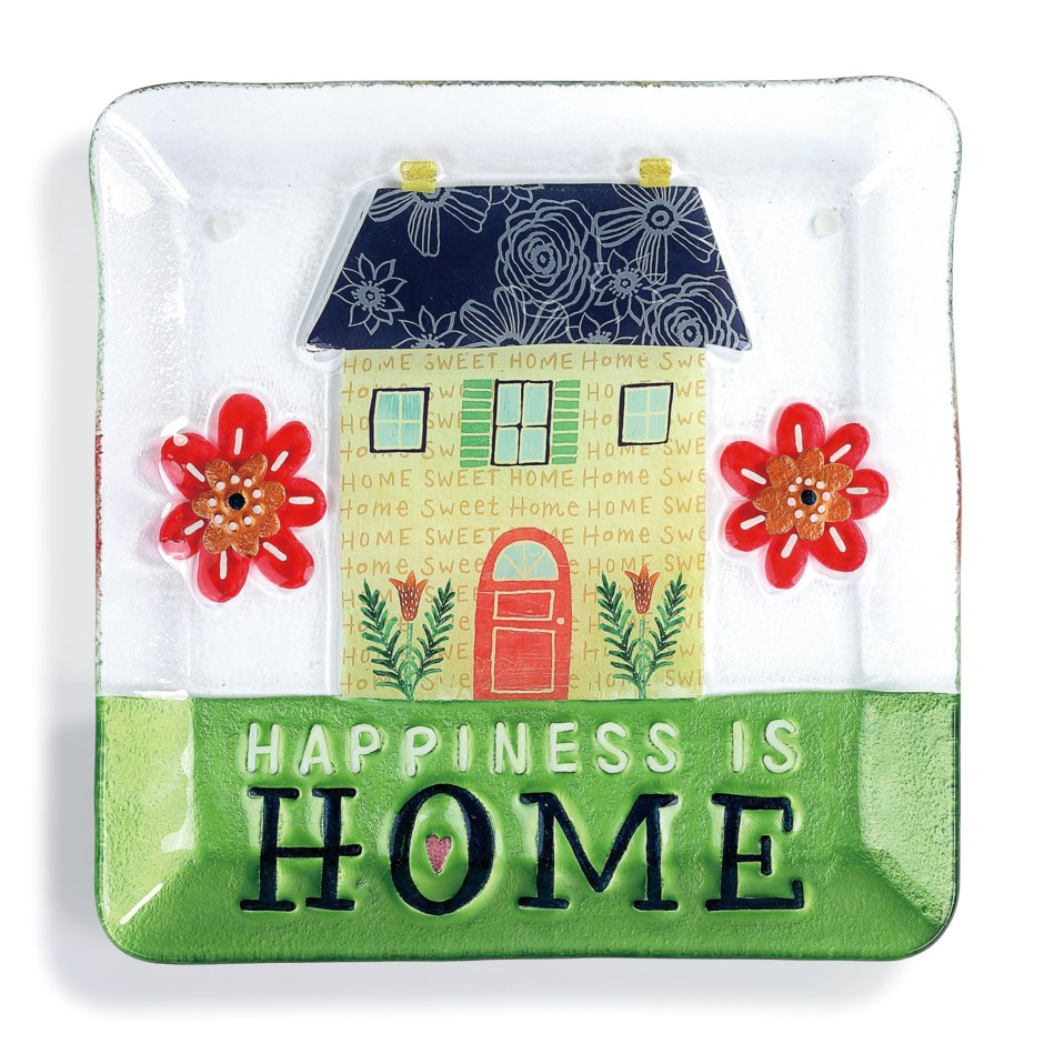Happiness is Home Fused Glass Plate