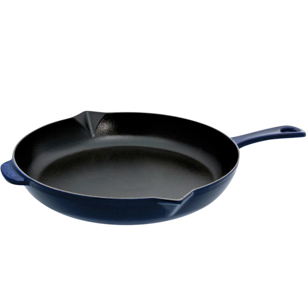 Staub 12\" Cast Iron Fry Pan - Dark Blue