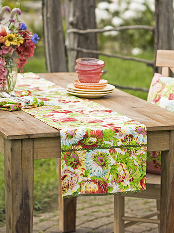 April Cornell Table Runner | Spring Gathering Coral