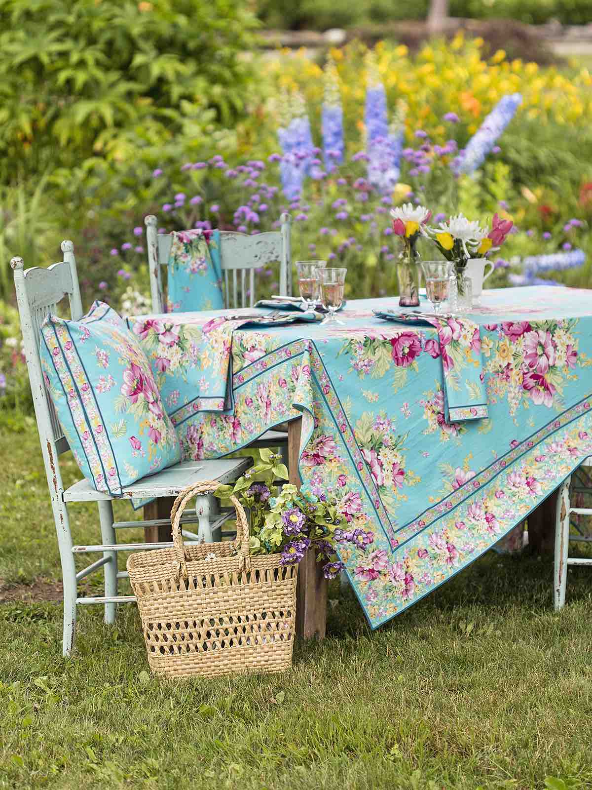 April Cornell 60x90\" Tablecloth | Charming Aqua