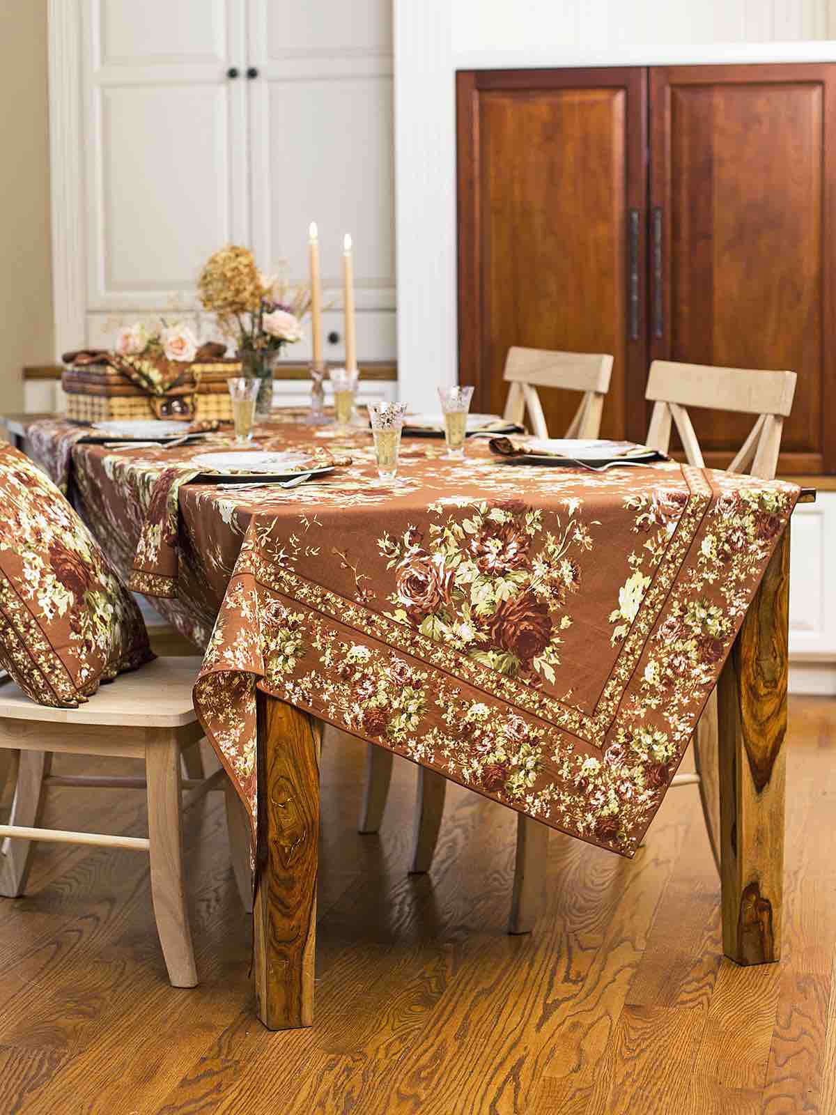 April Cornell 60x90" Tablecloth | Cottage Rose Caramel