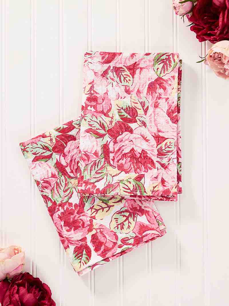 April Cornell Tea Towel | La Vie En Rose Pink