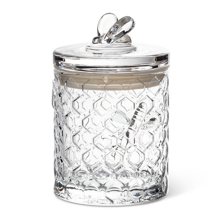 Honeycomb Glass Honey Jar