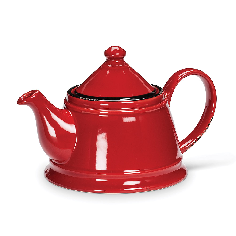 Enamel Look Teapot | Red