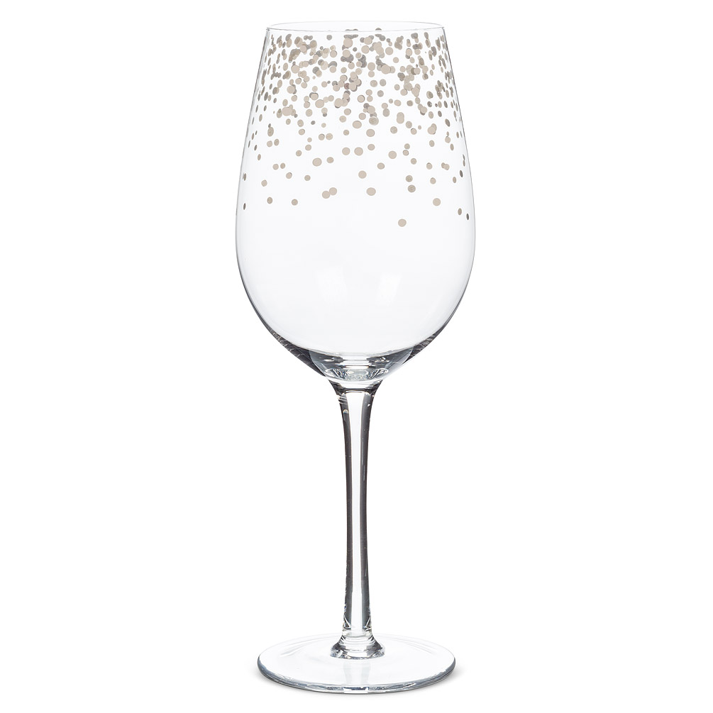 Confetti Wine Glass | Silver