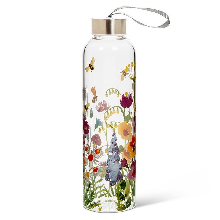 Glass Water Bottle with Cap | Bee Garden