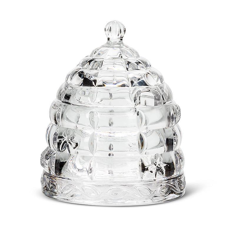Beehive Glass Honey Pot with Lid