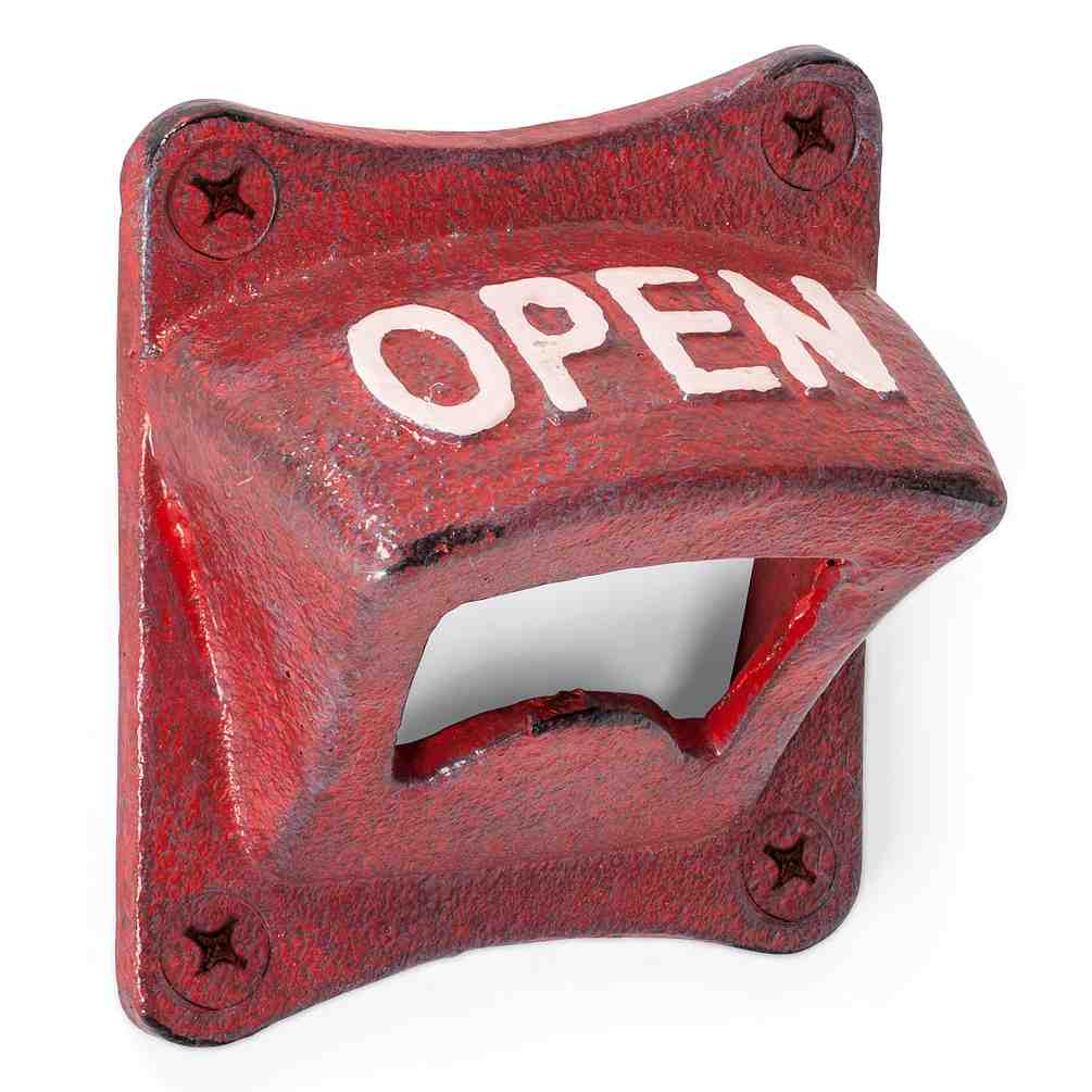 OPEN Cast Iron Wall-Mounting Bottle Opener