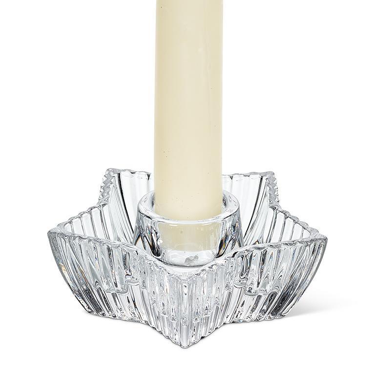 Ribbed Star Taper Candlestick Holder