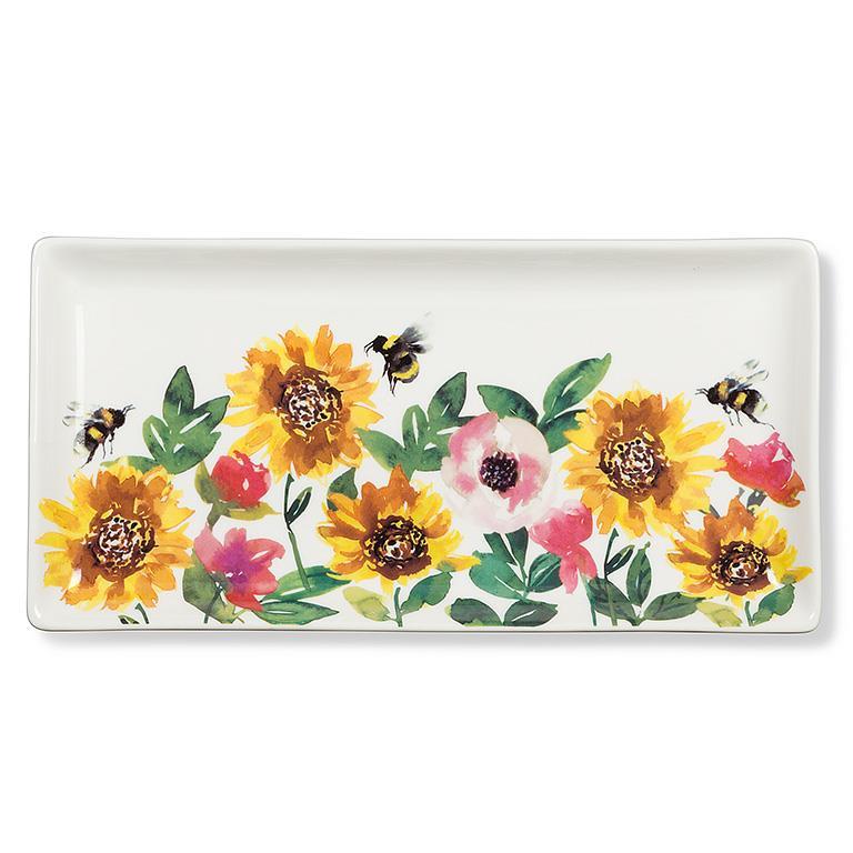 Sunflowers & Bees Rectangle Platter