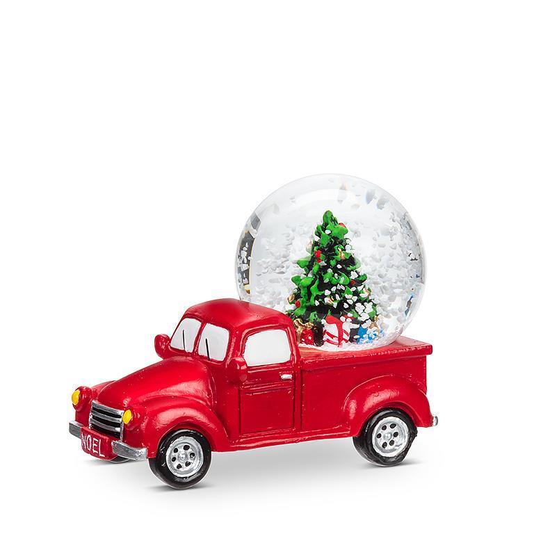 Red Truck with Snow Globe
