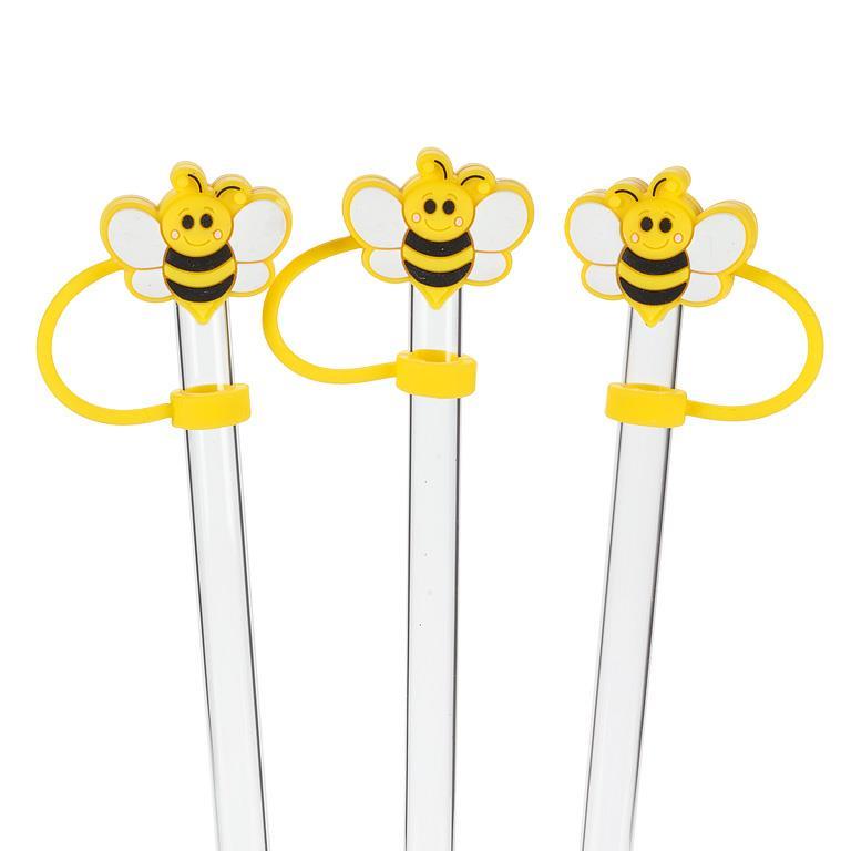 Jumbo Straws with Bee Caps | Set of 3