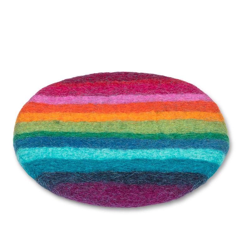 Striped Round Felt Trivet