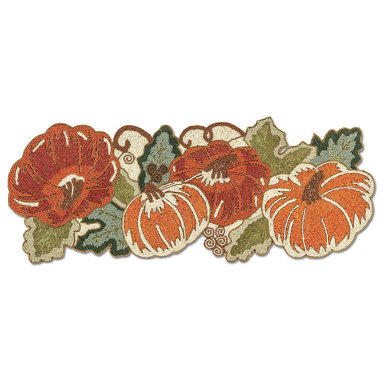 Table Runner | Beaded Pumpkins