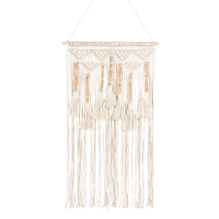 Fringed Wall Hanging with Beads and Tassels
