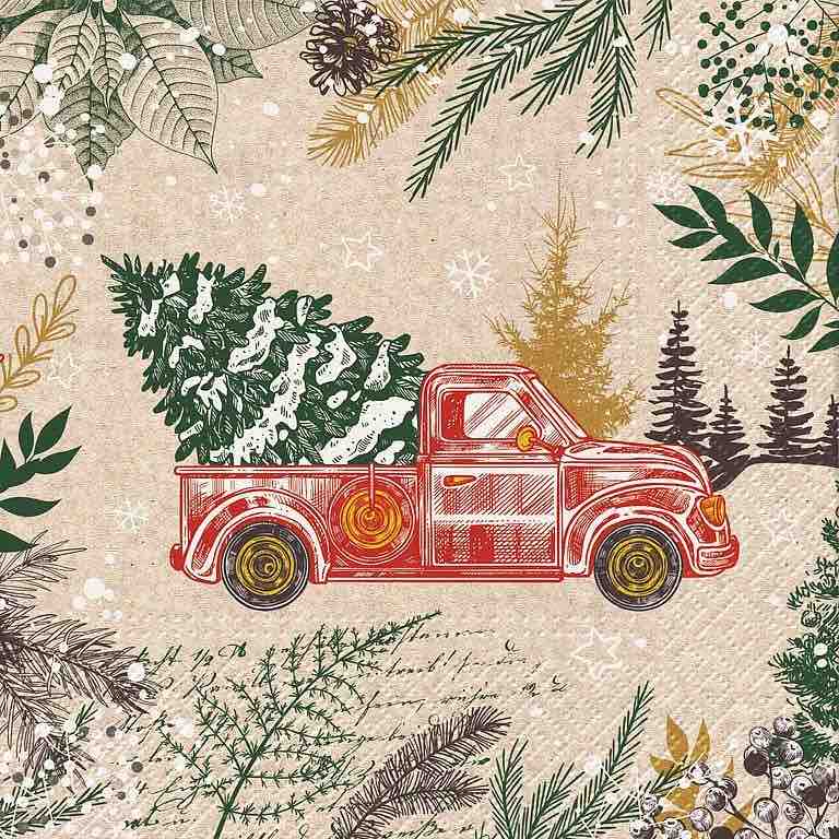 Christmas Napkins | Luncheon 20pk | We Care Christmas Car
