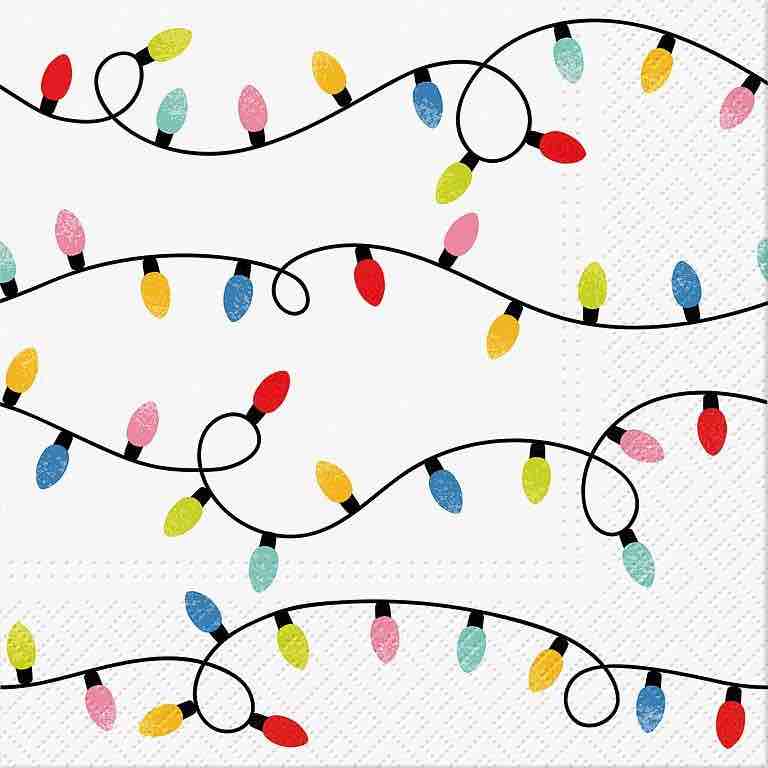 Christmas Napkins | Luncheon 20pk | Festive Lights