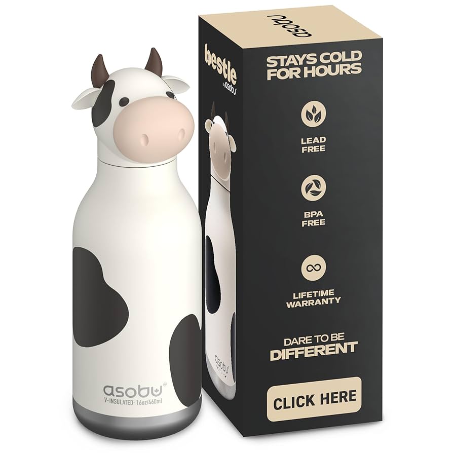 Asobu Bestie 16oz Water Bottle | Cow
