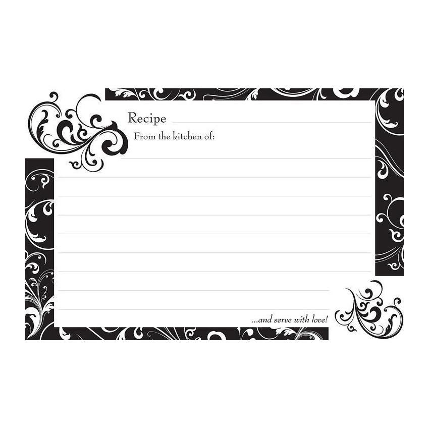 Recipe Cards 4x6 | Black & White