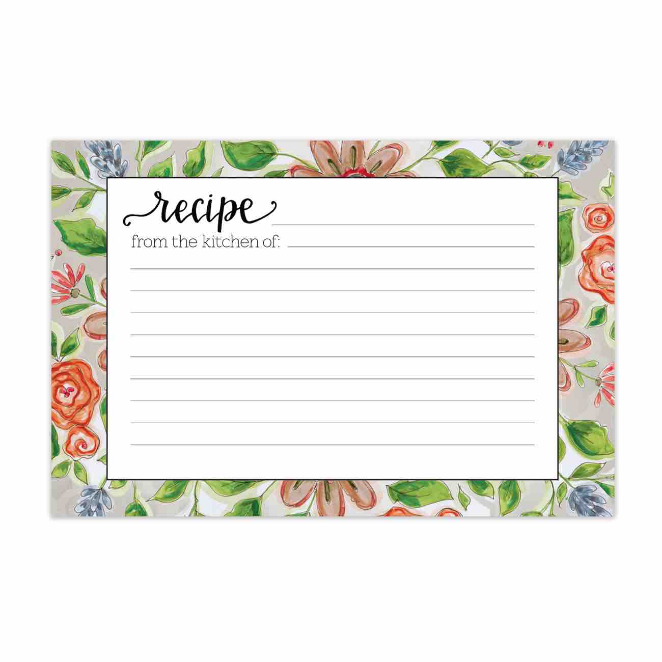 Recipe Cards 4x6 | Lattice Floral