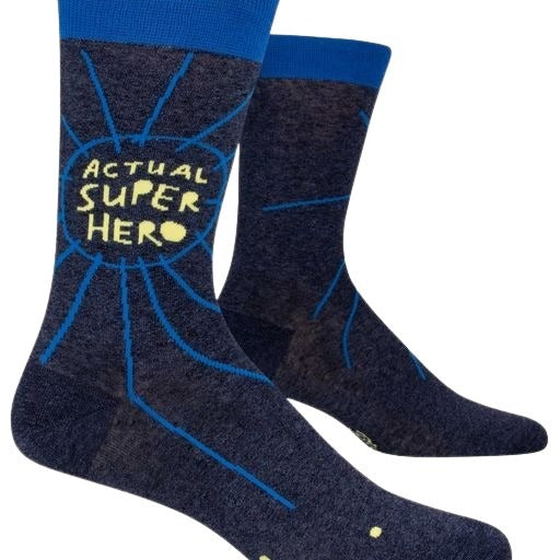 Blue Q Men's Socks | Actual Superhero
