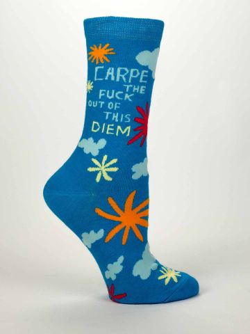 Blue Q Women's Crew Socks | Carpe Diem