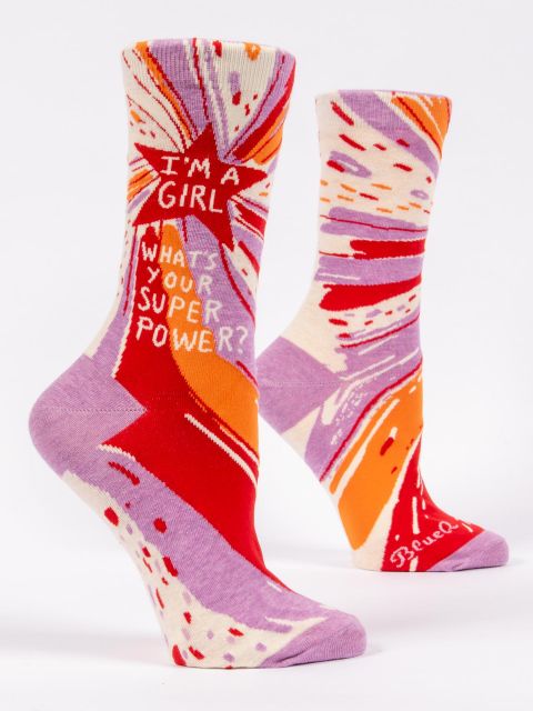 Blue Q Women's Crew Socks | Superpower