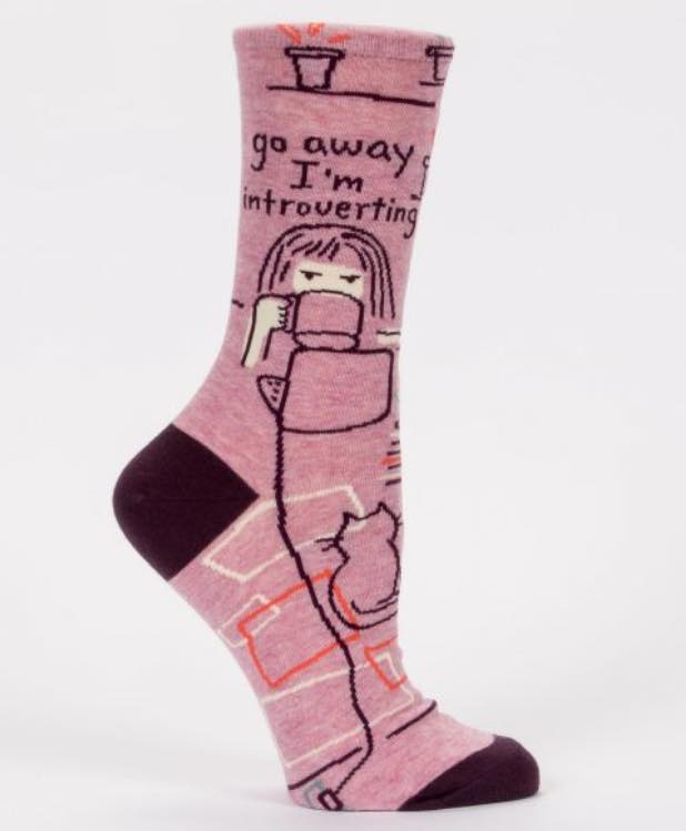 Blue Q Women's Crew Socks | Go Away I'm Introverting