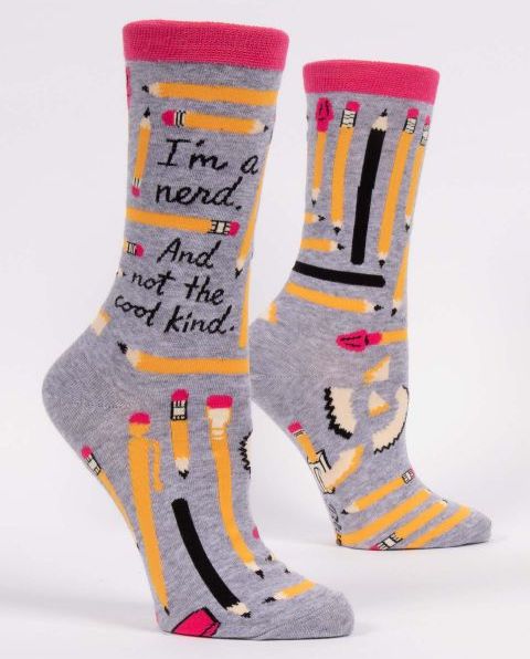 Blue Q Women's Crew Socks | I'm a Nerd