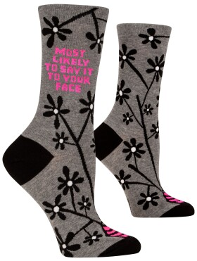 Blue Q Women's Crew Socks | Say it to Your Face