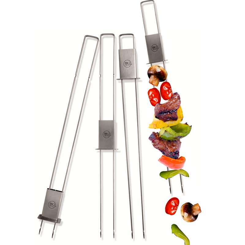 BBQ DEVIL Double Skewers | Set of 4