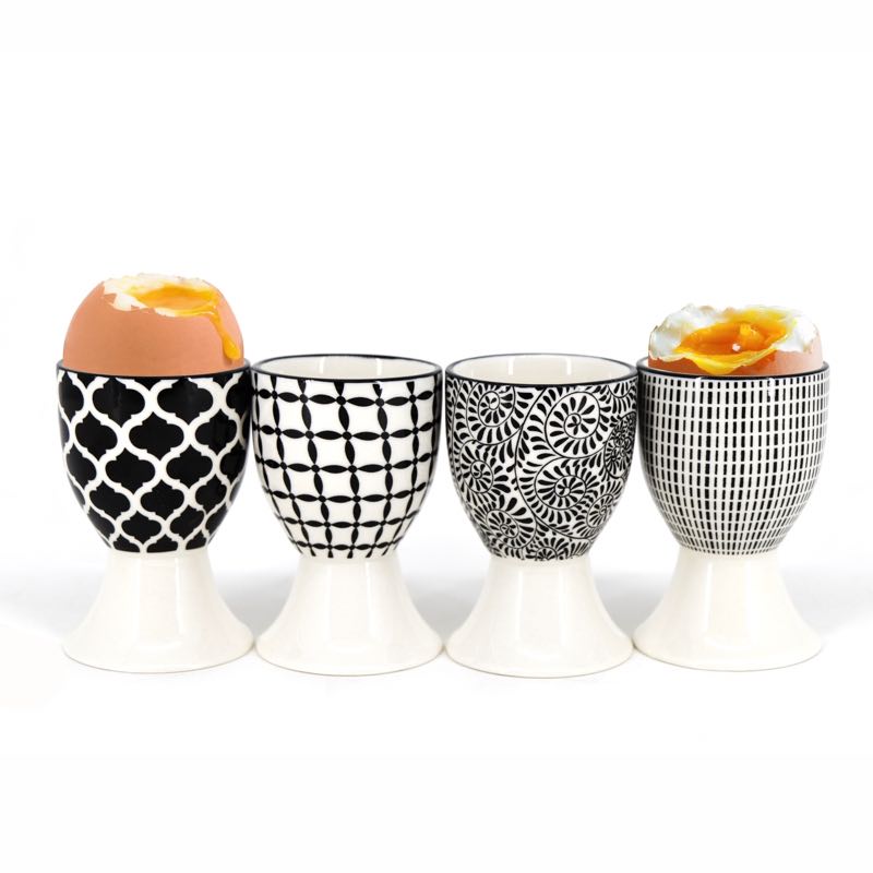 Black & White Egg Cups | Set of 4