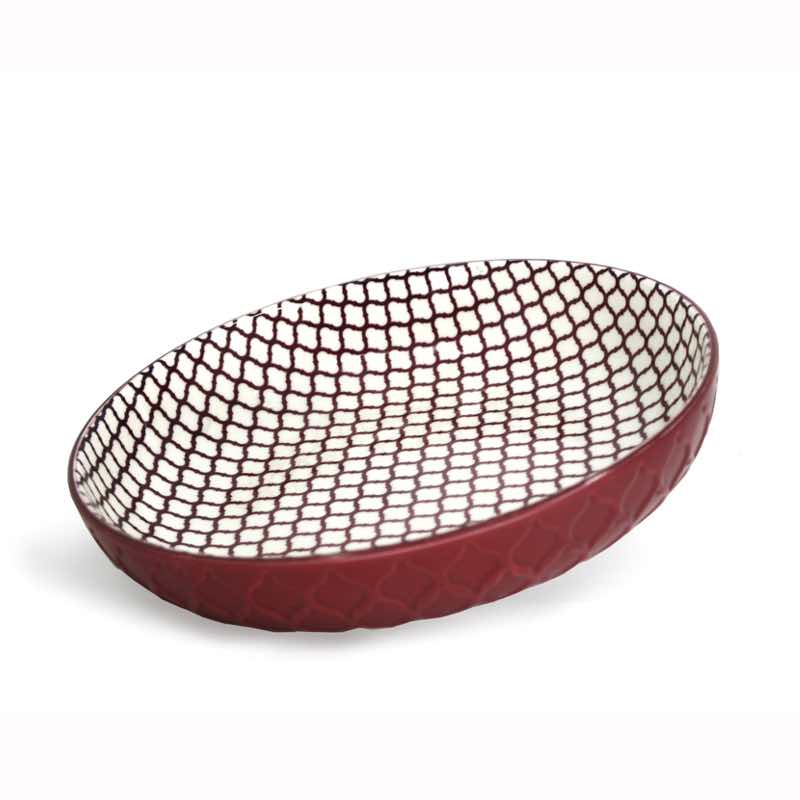 BIA Textured Shallow Bowl | Red