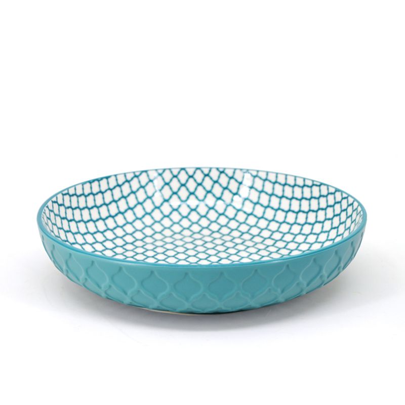 BIA Textured Shallow Bowl | Teal