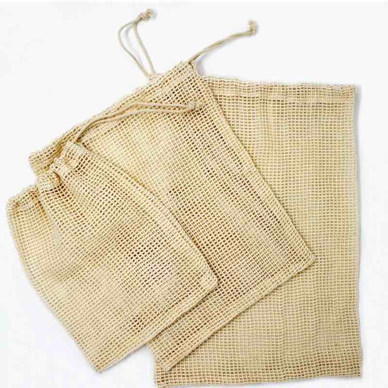 Cotton Mesh Produce Bags | Set of 3