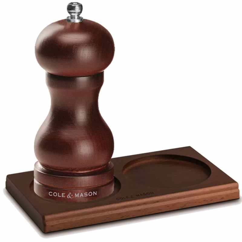 Cole & Mason Salt & Pepper Mill Tray | Dark Wood