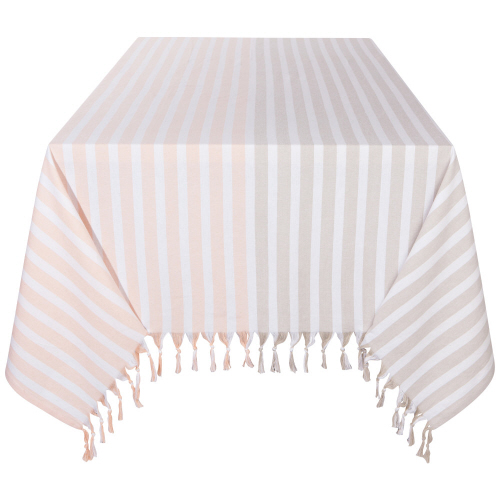 Table Cloth 60x90" | Dove Gray Nectar Caban Stripe