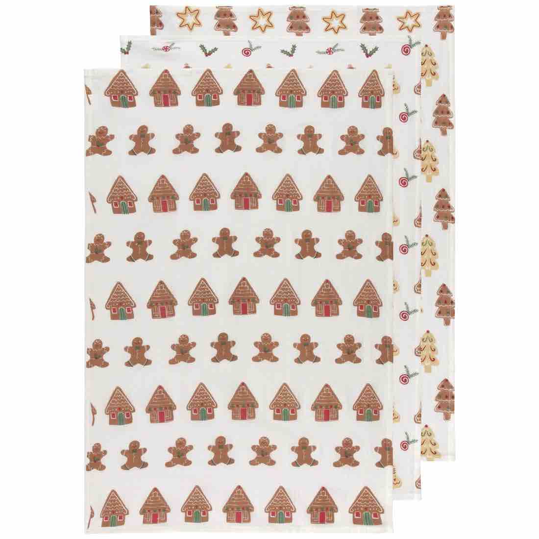 Flour Sack Tea Towels Set of 3 | Baker's Christmas Cookies