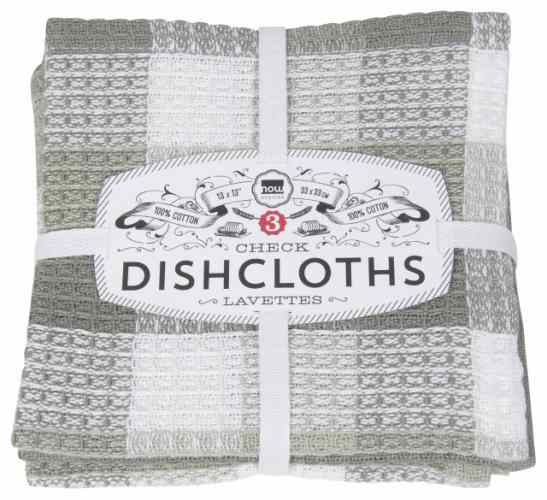 Dishcloths | Set of 3 | London Gray Check