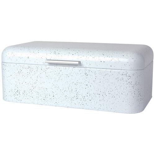 Retro Bread Box | White Speckled | Large Bread Bin