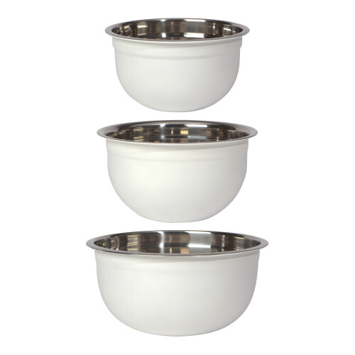 Stainless Steel Mixing Bowls | Set of 3 | White