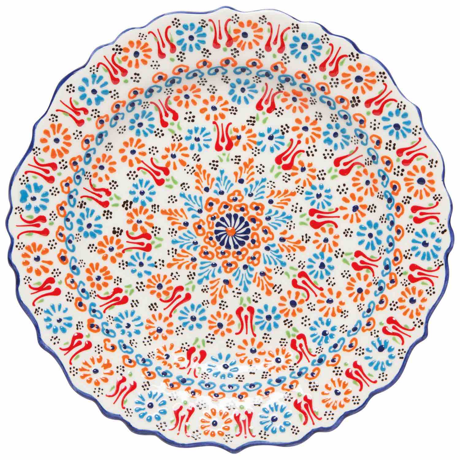 Hand-painted Turkish 12" Plate | Evani White