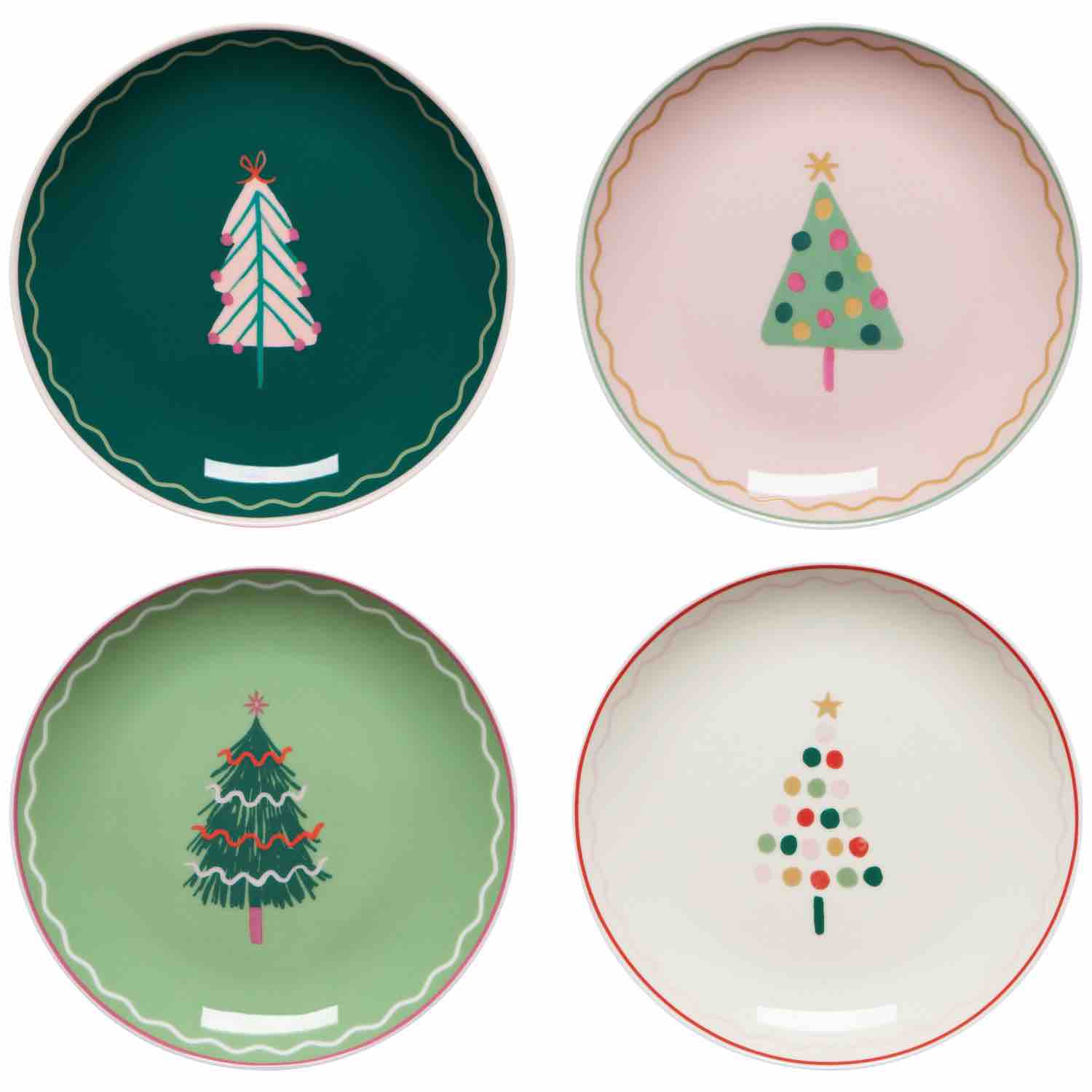 Glitzmas Christmas Appetizer Plates | Set of 4