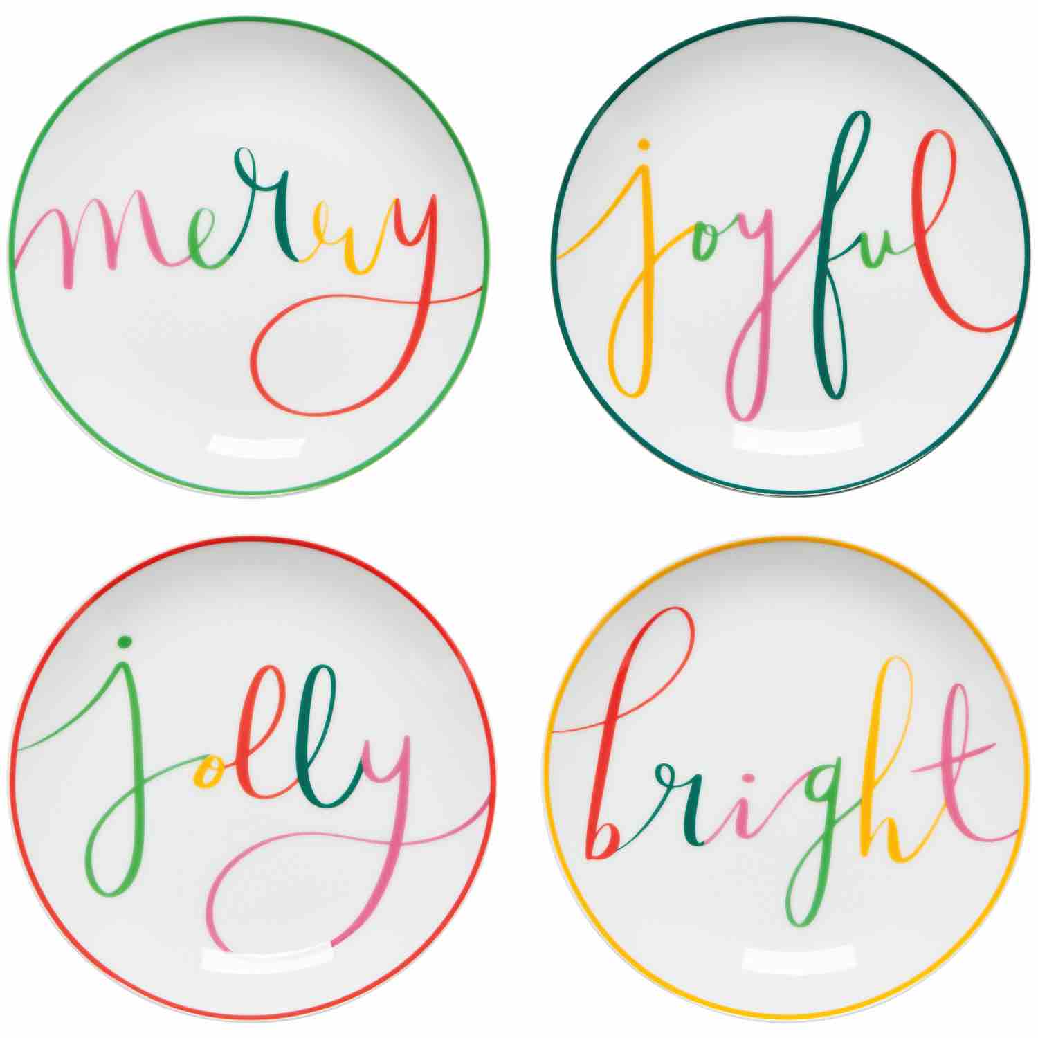 Merry Everything Christmas Appetizer Plates | Set of 4