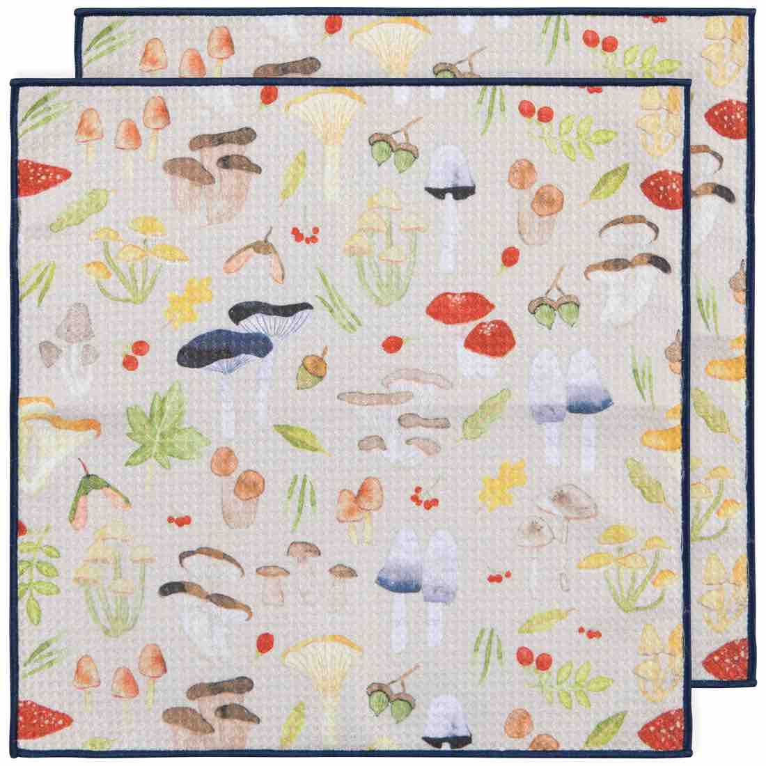 Recycled Microfibre Dishcloths |  Set of 2 | Field Mushroom