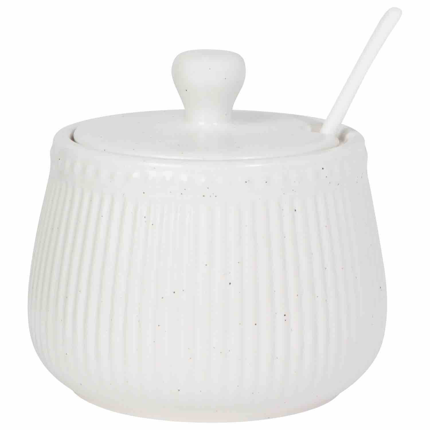 White Speckled Sugar Pot | Sugar Bowl