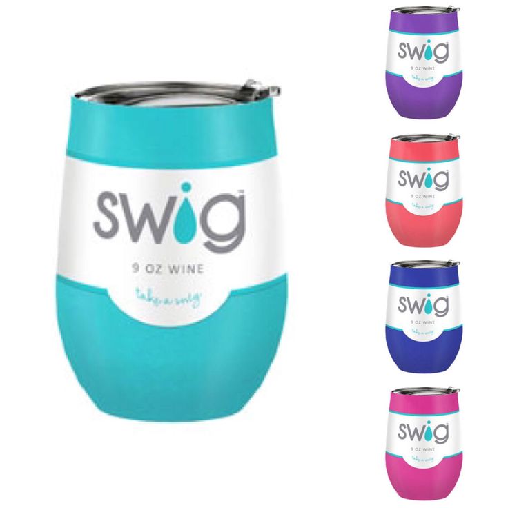 SWIG Double Walled Steel Wine Tumbler with Lid | 9oz