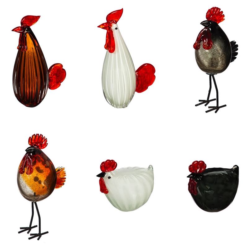 Blown-Glass Rooster Sculpture | Assorted