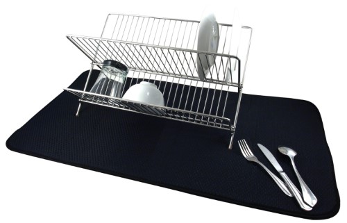 Envision Dish Drying Mat | Jumbo 18x32\" | Black
