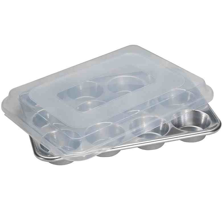 Aluminum Standard Muffin Pan with Lid | 12-Cup